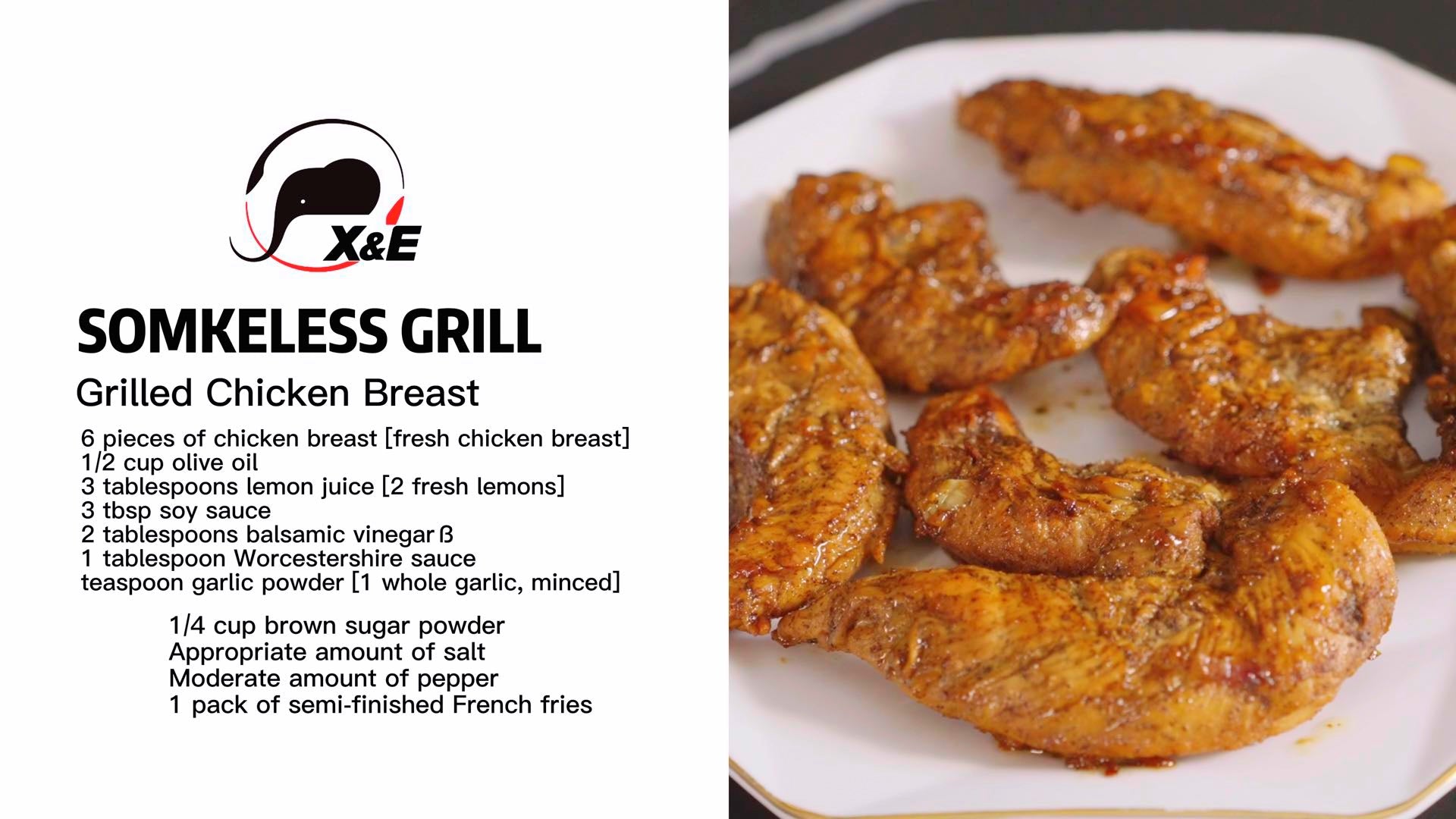 The X&E Smokeless Grill is the perfect tool for achieving tender, juicy grilled chicken breasts in the comfort of your own kitchen.