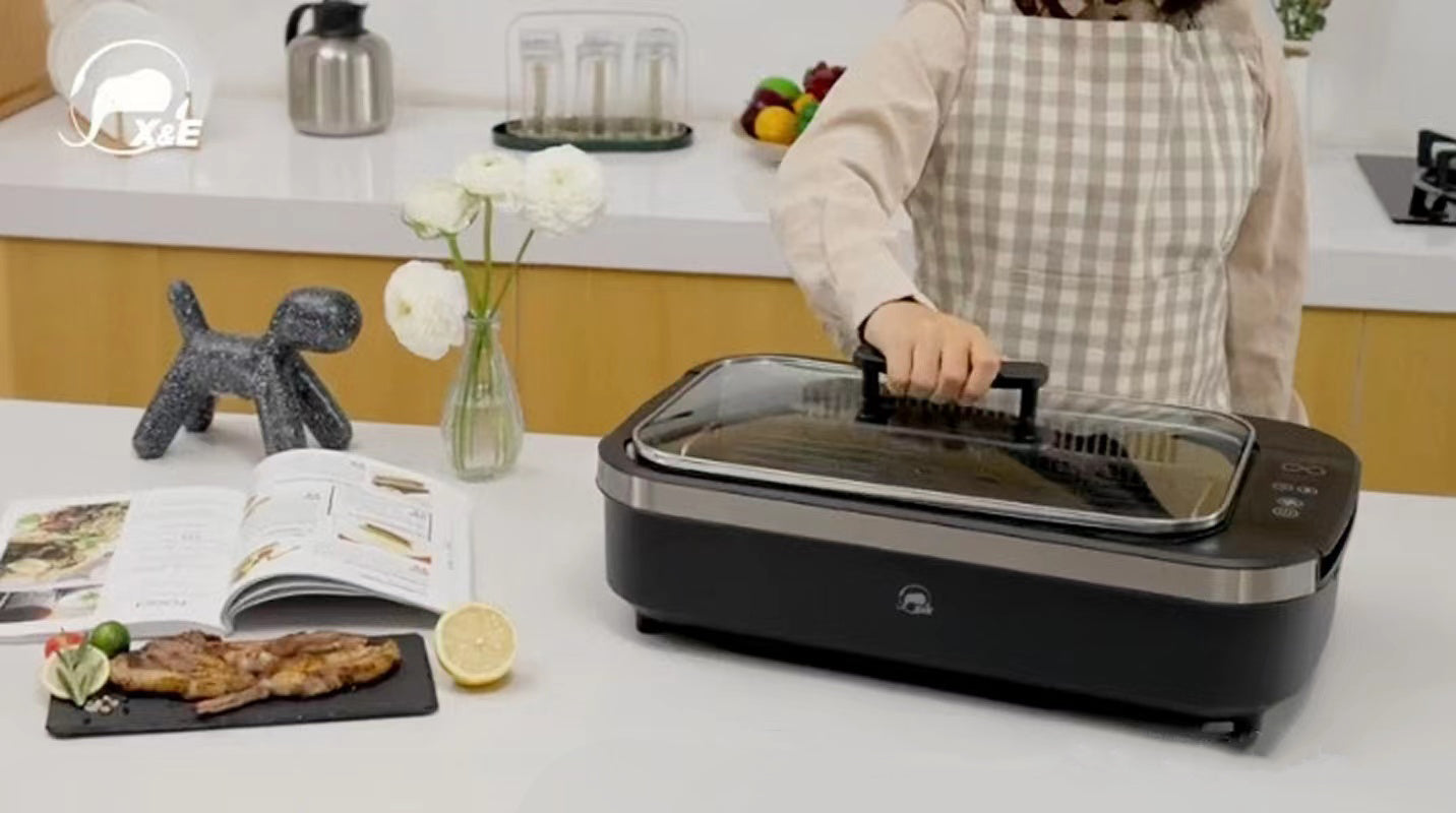 X&E Smokeless Grill Pan keeps the air clean even when grilling indoors