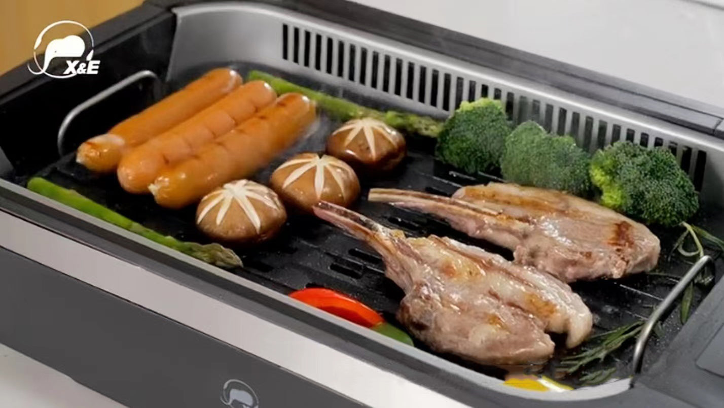 Enhance your afternoon tea with the X&E smokeless hot dog grill pan